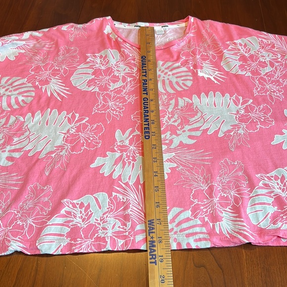Puma Active Tropical Print Cropped Tee Pink Gray Women’s Size XL EUC - Picture 5 of 12
